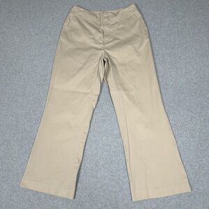 Banana Republic Pants Womens 4S Beige Casual  Wide Leg Flat Front Chino Workwear